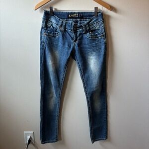 Angels Low Rise Dark Wash Skinny Jeans